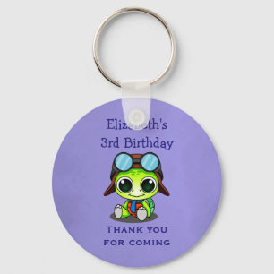 キュートパーソナライズされたチビ(小さくかわいく書いた感じ)亀誕生日の好意 キーホルダー