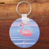 キュートパーソナライズされたトロピカルアイランドフラミンゴ キーホルダー (裏面)