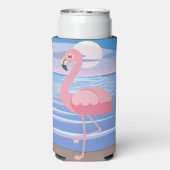 キュートパーソナライズされたトロピカルアイランドフラミンゴ スリム缶クーラー (Seltzer裏面)