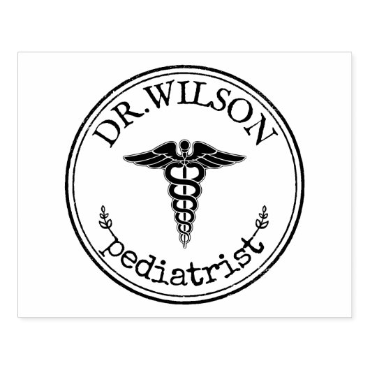 キュートパーソナライズされたドクターナースカドゥセウス ラバースタンプ (インプリント)