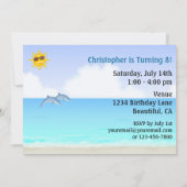 キュートパーソナライズされたドルフィンズビーチ誕生日招待状 招待状 (裏面)