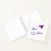キュートパーソナライズされたハートユニークドードルスケッチブック ノートブック (内部)