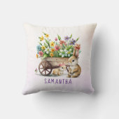 キュートパーソナライズされたバンニーズガールイースター クッション (裏面)