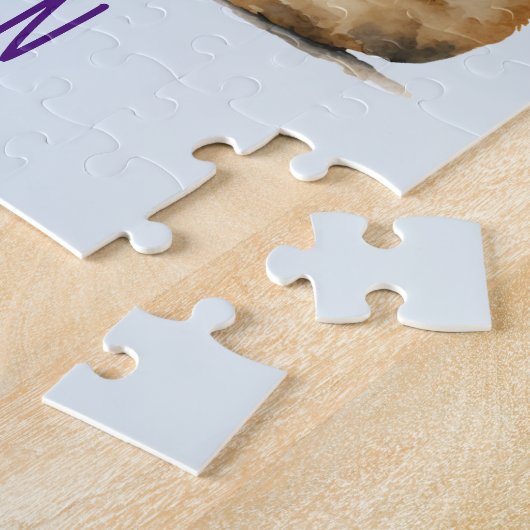 キュートパーソナライズされたバンニーズボーイ ジグソーパズル (側面)