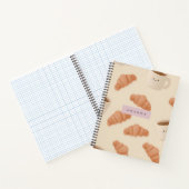 キュートパーソナライズされたパステルクロワッサンコーヒー ノートブック (内部)