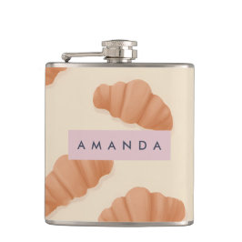 キュートパーソナライズされたパステルクロワッサンコーヒー フラスク