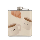 キュートパーソナライズされたパステルクロワッサンコーヒー フラスク (裏面)