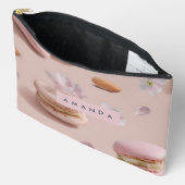 キュートパーソナライズされたパステルマカロンアーモンドフラワー アクセサリーポーチ (見開き)