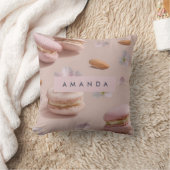 キュートパーソナライズされたパステルマカロンアーモンドフラワー クッション (ブランケット)