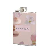 キュートパーソナライズされたパステルマカロンアーモンドフラワー フラスク (左)