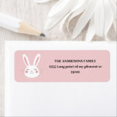 キュートパーソナライズされたピンクバニーイースター ラベル (インサイチュ)