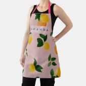 キュートパーソナライズされたピンクレモンフルーツオレンジ エプロン (インサイチュ)