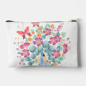 キュートパーソナライズされたピーコックフローラ アクセサリーポーチ (裏面)