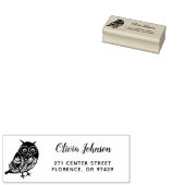 キュートパーソナライズされたフォークアートフクロウ差出人住所 ラバースタンプ (押印)