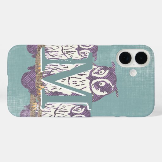 キュートパーソナライズされたフクロウモノグラム Case-Mate iPhoneケース (裏面 (横))