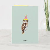 キュートパーソナライズされたフクロウ孫娘誕生日 カード (裏面)