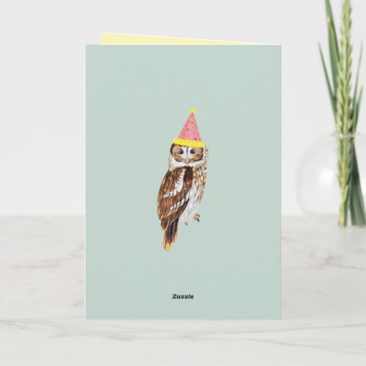 キュートパーソナライズされたフクロウ孫娘誕生日 カード (裏面)