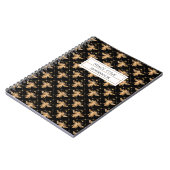 キュートパーソナライズされたブラウンハニカムビーデザイン ノートブック (左側)