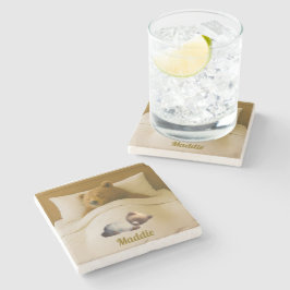 キュートパーソナライズされたベアストーンコースター ストーンコースター