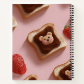 キュートパーソナライズされたベアトースト模様 ノートブック (裏面)