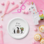 キュートパーソナライズされたペンギンおもしろいクリスマス ペーパープレート (パーティー)