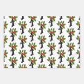 キュートパーソナライズされたペンギンおもしろいクリスマス ラッピングペーパーシート (正面2)