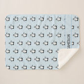 キュートパーソナライズされたペンギンイラストレーションベビー シェルパブランケット (正面(横))