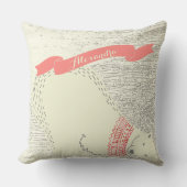 キュートパーソナライズされたポーラーベアーアプリコットバナー クッション (正面)