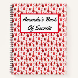 キュートパーソナライズされたミニマモダンリストのクリスマスツリー ノートブック