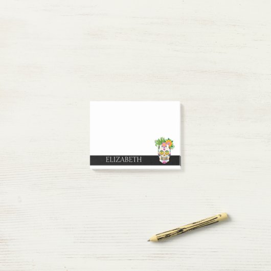 キュートパーソナライズされたメキシコ砂糖スカルハロウィンポー ポストイット (デスク上)