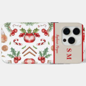 キュートパーソナライズされたモノグラム名クリスマス Case-Mate iPhoneケース (裏面 (横))