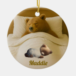 キュートパーソナライズされたラウンドベアーアクリルオーナメント セラミックオーナメント