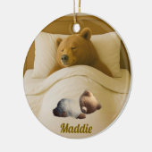 キュートパーソナライズされたラウンドベアーアクリルオーナメント セラミックオーナメント (左)