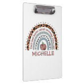 キュートパーソナライズされたレインボー先生 |名前をカスタムする クリップボード (右)