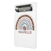 キュートパーソナライズされたレインボー先生 |名前をカスタムする ミニクリップボード (アングル2)