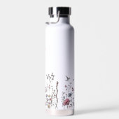 キュートパーソナライズされたワイルドフラワーシックデザインモノグラム ウォーターボトル (右面)