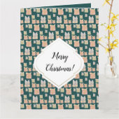 キュートパーソナライズされたヴィンテージクリスマスプレゼント カード (黄色い花)