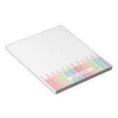 キュートパーソナライズされた先生レインボー ノートパッド (アングル)