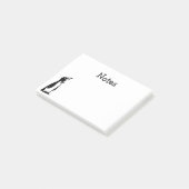 キュートパーソナライズされた白黒ペンギン ポストイット (アングル)