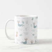 キュートパーソナライズされた踊りマーメイドイラストレーションシー コーヒーマグカップ (左)