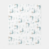 キュートパーソナライズされた踊りマーメイドイラストレーションシー フリースブランケット (正面)