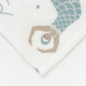 キュートパーソナライズされた踊りマーメイドイラストレーションシー フリースブランケット (角)