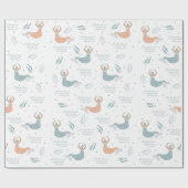 キュートパーソナライズされた踊りマーメイドイラストレーションシー ラッピングペーパー (フラット)