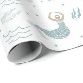 キュートパーソナライズされた踊りマーメイドイラストレーションシー ラッピングペーパー (ロールコーナー)