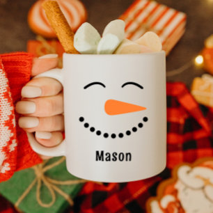 キュートパーソナライズされた雪だるまホットココアマグ子供へ コーヒーマグカップ