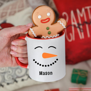 キュートパーソナライズされた雪だるまホットココアマグ子供へ マグカップ