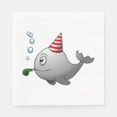 キュートパーティークジラ誕生日 スタンダードランチョンナプキン (正面)