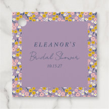 キュートパープルイエローフローラブライダルシャワーカスタム