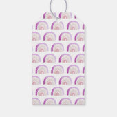 キュートパープルウォーターカラーレインボー誕生日 ギフトタグ (裏面)