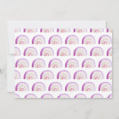 キュートパープルウォーターカラーレインボー誕生 案内状 (裏面)